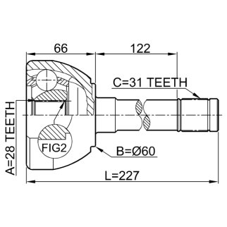 ШРУС НАРУЖНЫЙ28X60X31 (FEBEST) фото 2