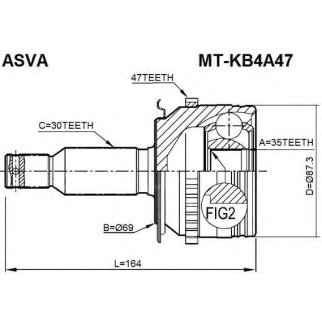 ШРУС наружный ASVA MTKB-4A47 фото