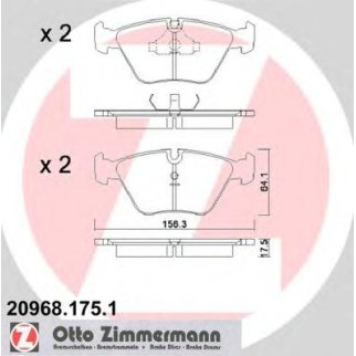 Колодки тормозные к-кт Zimmermann 20968.175.1 фото