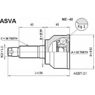 ШРУС наружный ASVA MZ-4-2 фото