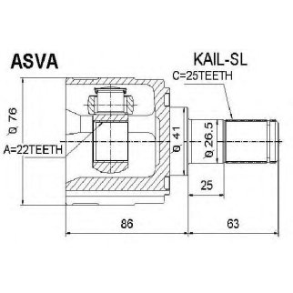 ШРУС внутренний ASVA KAIL-SL фото