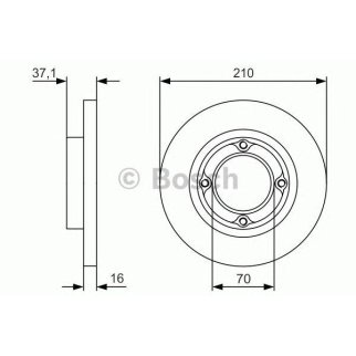 Диск тормозной передний вентилируемый BOSCH 0 986 479 U96 фото