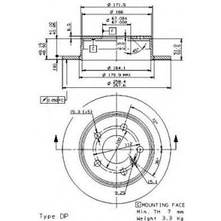 Диск тормозной задний Brembo 08.9580.11 фото