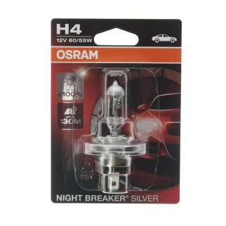 Лампа 12V H4 60/55W P43t OSRAM NIGHT BREAKER SILVER 64193NBS-01B фото