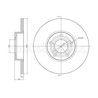 Диск тормозной передний не вентилируемый metelli 23-0263 фото