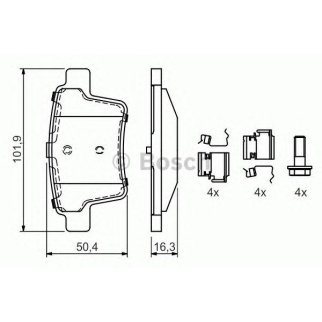 Колодки тормозные задние дисковые к-кт BOSCH 0 986 494 076 фото
