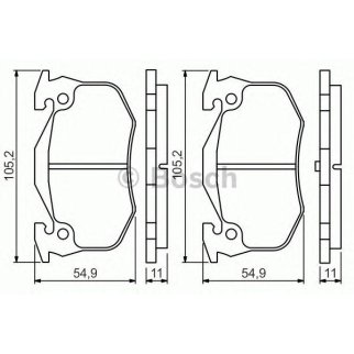 Колодки тормозные PEUGEOT 206 (00-),306 (-02) RENAULT Megane (-02) задние (4шт.) BOSCH фото