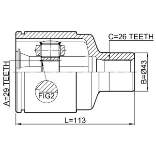 Шрус внутренний правый 29x43x26 фото 2