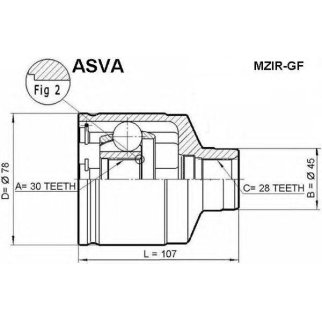ШРУС ВНУТРЕННИЙ ПРАВЫЙ 30X43X28 (10013160/130420/0191501/10, Китай), ASVA фото
