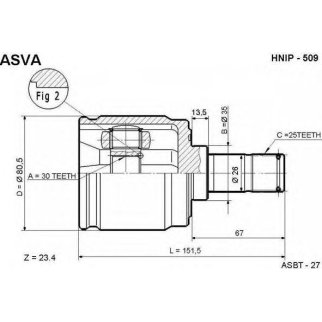 ШРУС внутренний ASVA HNIP-509 фото