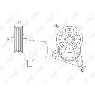 Ролик-натяжитель ручейкового ремня LYNXauto PT-3026 фото