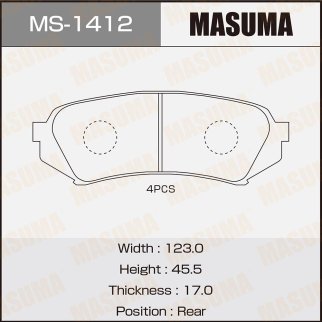 Колодки тормозные к-кт Masuma MS-1412 фото