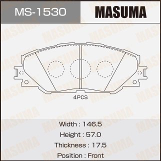 Колодки тормозные передние к-кт Masuma MS-1530 фото