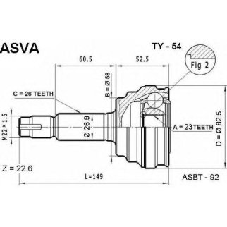 ШРУС наружный ASVA TY-5-4 фото