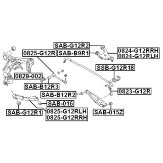Болт с эксцентриком SUBARU IMPREZA G12 2007-2011 FEBEST 0829-002 фото 2