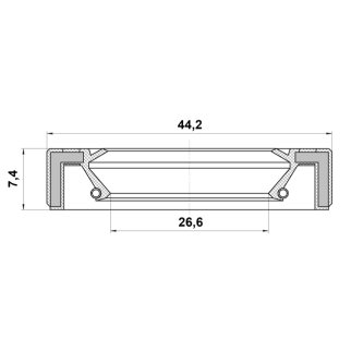 Сальник передней полуоси 26.6x44.2x7.4x7.4 фото 2
