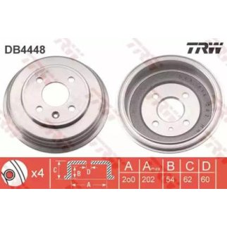 Барабан тормозной TRW DB4448 фото