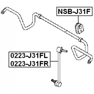 Втулка (сайлентблок) переднего стабилизатора FEBEST NSB-J31F фото 2