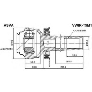 ШРУС внутренний ASVA VWIR-T5M1 фото