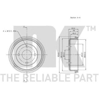 Барабан тормозной NK 252532 фото