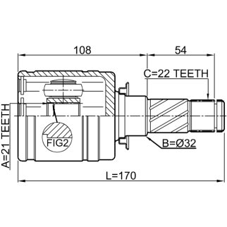 Шрус внутренний 21x32x22 фото 2