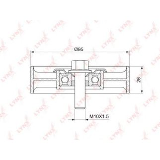 Ролик дополнительный руч. ремня LYNXauto PB-7217 фото