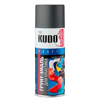 Грунт-Эмаль KUDO для пластика графит 520 мл. фото
