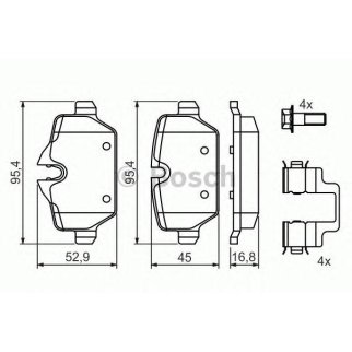 Колодки тормозные задние к-кт BOSCH 0 986 494 269 фото