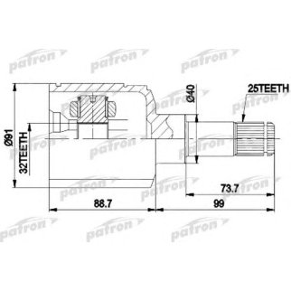 Шрус привода PATRON PCV9538 фото