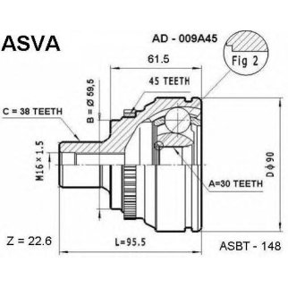 ШРУС наружный 30x59x38 фото