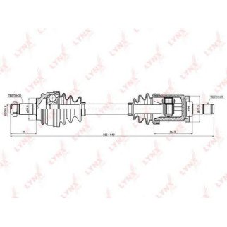 Полуось передняя левая LYNXauto CD-1415 фото