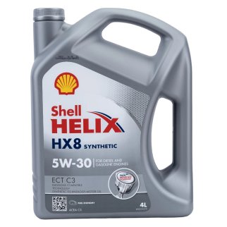 Масло моторное SHELL Helix HX8 ECT 5W-30 синтетическое 4 л 550045056 фото