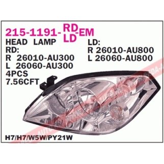 215-1191L-LD-EM_фара левая! Nissan Primera 02> фото