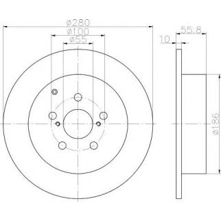 Диск тормозной задний Hella 8DD 355 111-671 фото