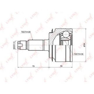 ШРУС наружный LYNXauto CO3669 фото