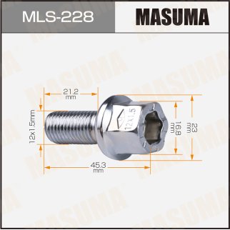 MLS-228_болт крепления колеса !M12x1.5x45 Audi 80 <86, VW Golf/Passat <99 фото