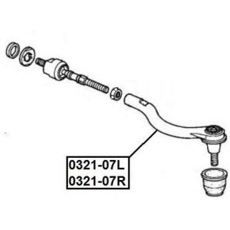 Наконечник рулевой правый ASVA 0321-07R фото