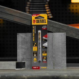 Сверло спиральное по металлу 5,5 x 93мм, Р6М5, Golden Tip // Denzel фото 6