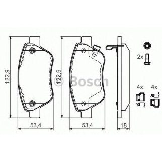 Колодки тормозные передние к-кт BOSCH 0 986 494 092 фото