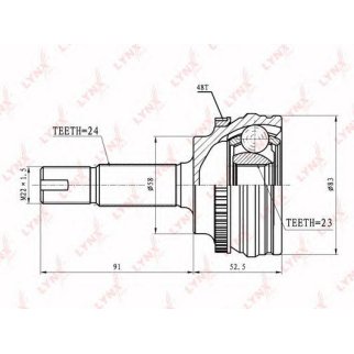 ШРУС наружный передний LYNXauto CO-7500A фото