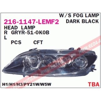 Фара лев MAZDA: 6 - 08/05-02/07 С ПТФ C ЭК ВНУТРИ ЧЕРН фото