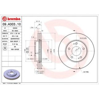 Диск тормозной brembo 09.A303.10 фото