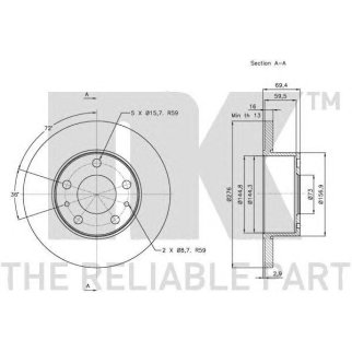 Диск тормозной задний (276x16mm) / IVECO Daily II/III 89~07 фото