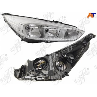 Фара R FORD FOCUS 14- хром фото