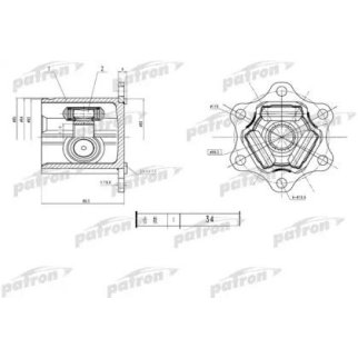 Шрус привода PATRON PCV1783 фото