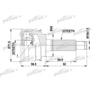 ШРУС наружн к-кт 23x49x20 SUZUKI: ALTO III 94 - 02, SWIFT II Наклонная задняя часть 89 - 01 фото