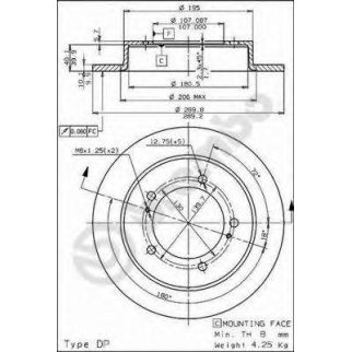 Диск тормозной brembo 08.5266.10 фото
