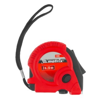Рулетка 3м 16мм Rubber обрезиненный корпус MATRIX фото 3