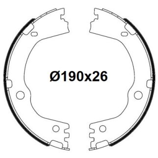 Колодки торм. для а/м Hyundai Santa Fe (06-)/Tucson II (15-) барабан. ст. торм. 190x26 (GF 4661) фото 3