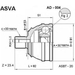 ШРУС НАРУЖНЫЙ 30x53x33 фото